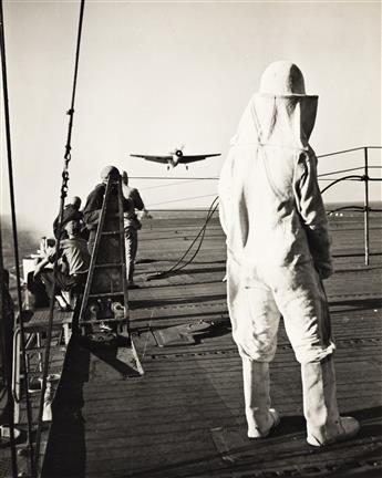 EDWARD STEICHEN (1879-1973) A group of 3 contact prints and 20 press prints of naval activities supervised or shot by Captain Steichen